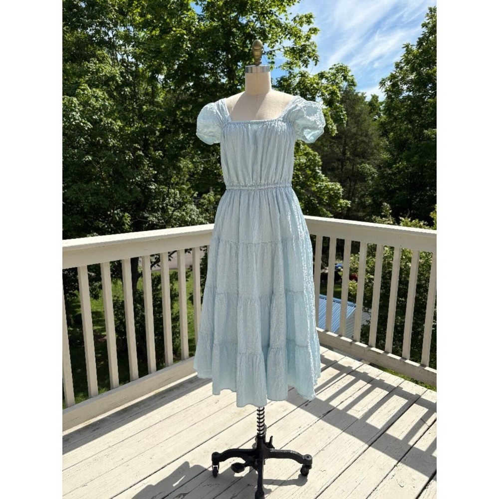 & other stories Midi Dress XS Keyhole Tie Back Cottagecore Dainty Coquette Long